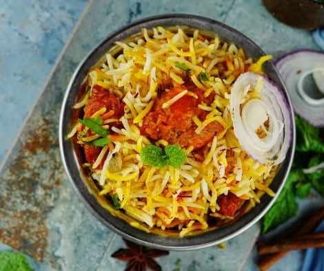 Chicken 65 Biryani.